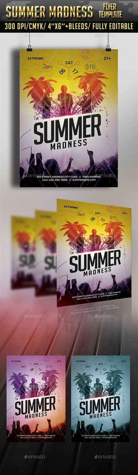 Summer Madness Flyer Template | Summer madness, Flyer, Flyer template