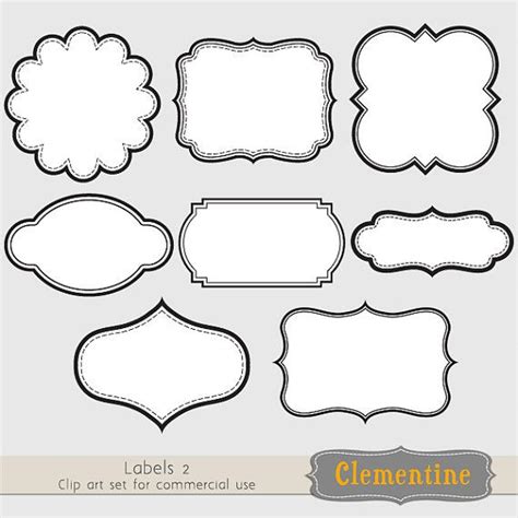 Printable Labels Clip Art Images, Scrapbook Clip Art, Royalty-free, Layered in PSD Ca109 Instant ...