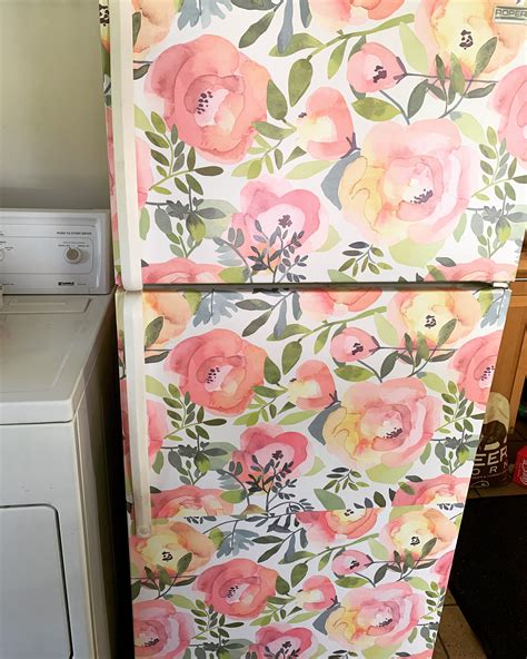 Wallpaper refrigerator | Peal and stick wallpaper, Wallpaper cabinets, Diy wallpaper