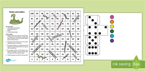 Snakes And Ladders Template Board Game (1-100) - Twinkl