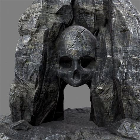 Cave entrance, Creative art, Skull