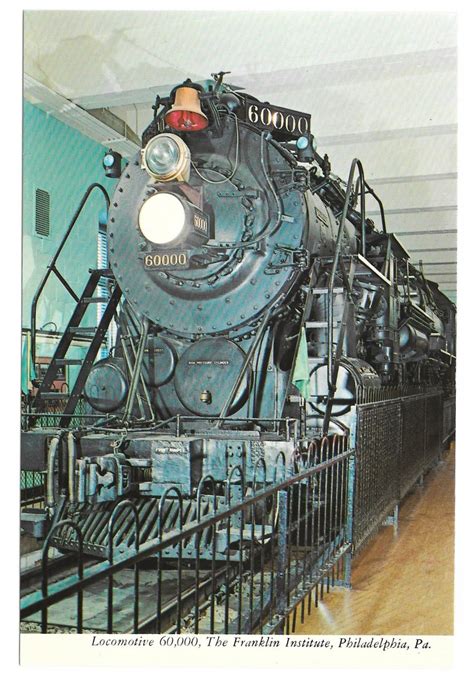 Baldwin Locomotive 60,000 Franklin Institue Train Railroad Postcard 4X6