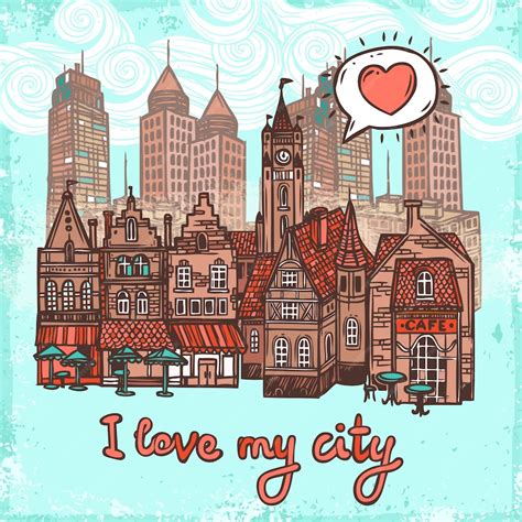 Free Vector | Sketch city background