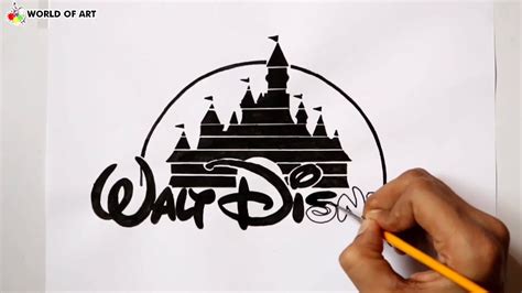 How to draw walt disney logo | Disney drawing - Disney Castle - YouTube