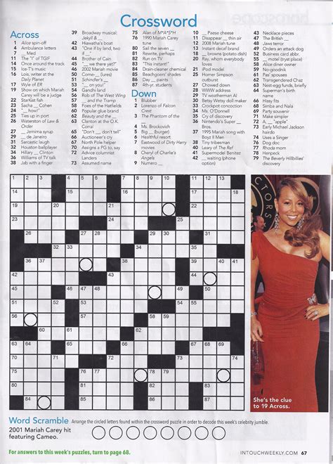 Star Magazine Crossword Puzzles Printable Printable Crossword Puzzles ...