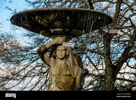 Fountain and statue in Iveagh Gardens Park, Dublin Stock Photo - Alamy