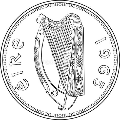 Irish Money Pre-decimal Gold Coin Penny Stock Vector - Illustration of ...