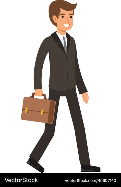 Businessman going to work meeting cartoon man Vector Image