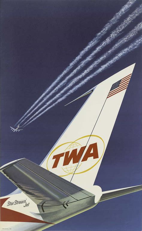 Vintage TWA Star Stream Jet Poster