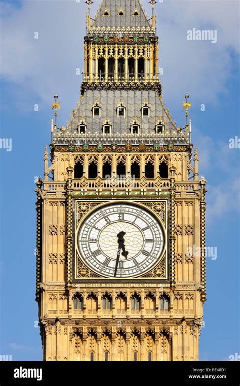 Details of the clock tower of Big Ben, Westminster Palace, London, England, United Kingdom ...