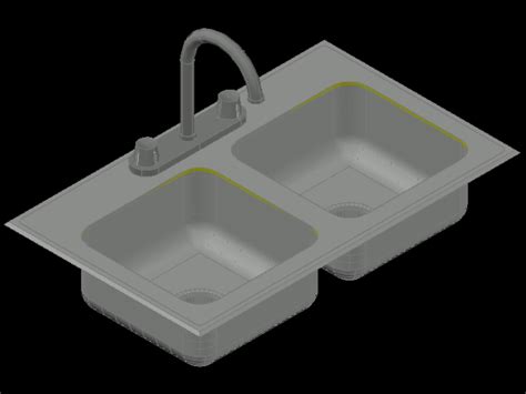 3d kitchen sink in AutoCAD | Download CAD free (182.5 KB) | Bibliocad