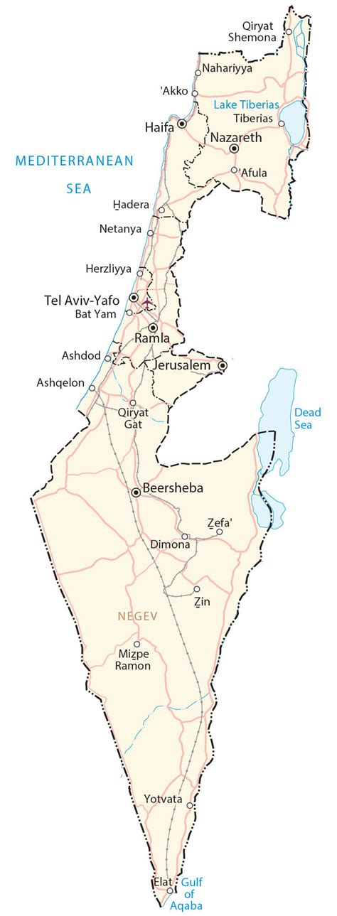 Map of Israel - Cities and Roads - GIS Geography