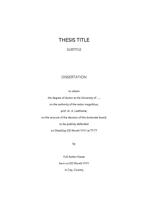 Word Template for PhD Thesis - GreenThesis