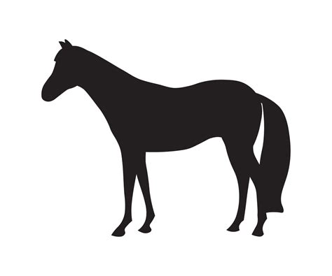 black silhouette of a standing horse 4463977 Vector Art at Vecteezy