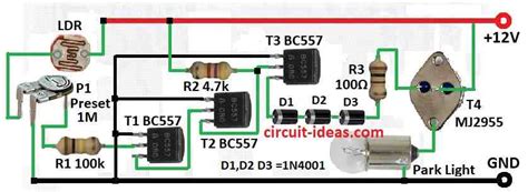 Simple Automatic Parking Light Switch Circuit - Circuit Ideas for You