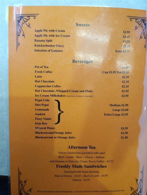 Menu at The Dolphin restaurant, Southport