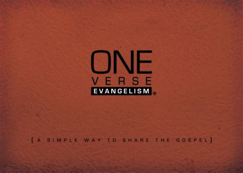 One Verse Evangelism | Articles | Project 412