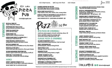 Online Menu of Revival Pizza Pub Restaurant, Chester Springs ...