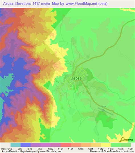 Elevation of Asosa,Ethiopia Elevation Map, Topography, Contour