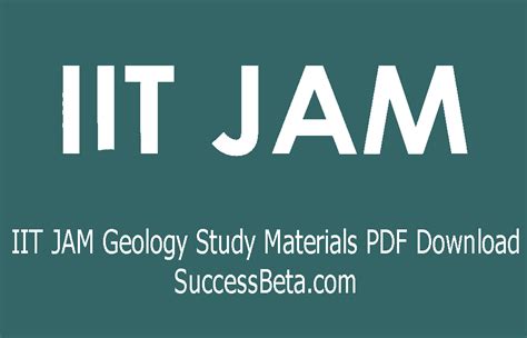 IIT JAM Geology Study Materials PDF Download