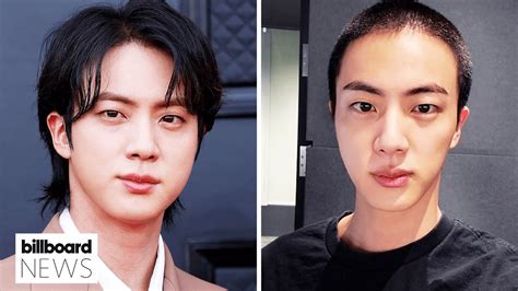 BTS’ Jin Shares Photo of Buzzed Haircut Ahead of Military Enlistment | Billboard News - YouTube