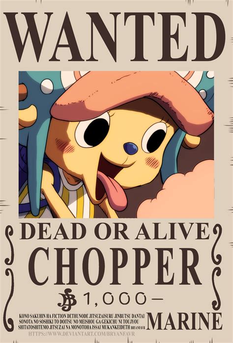 CHOPPER WANTED (One Piece Ch.1058) by bryanfavr on DeviantArt