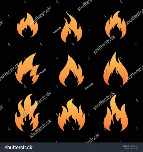 Set Fire Logo Vector Design Template Stock Vector (Royalty Free ...