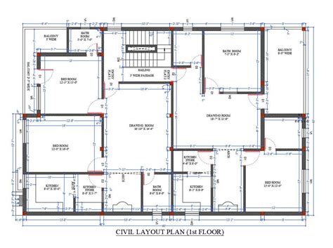 40X60 Feet Apartment Floor Plan AutoCAD Drawing Download DWG File - Cadbull