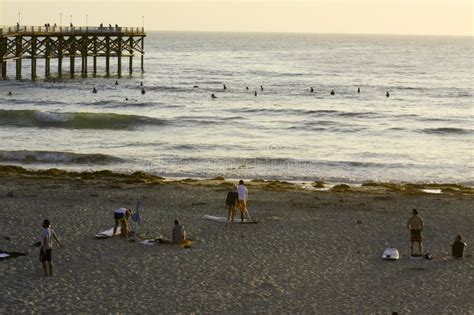 Surfing at Pacific Beach in San Diego, CA. Editorial Photography ...