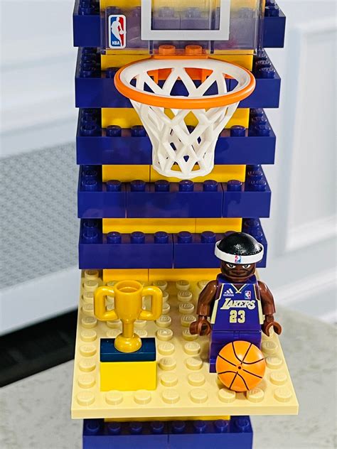 NBA LeBron James LA Lakers Lamp made with Lego Bricks