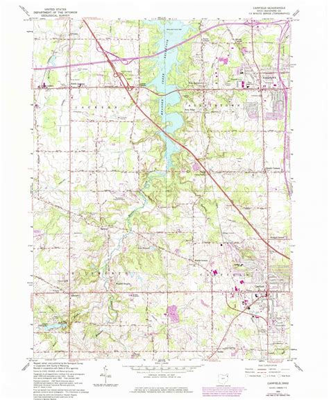 Classic USGS Canfield Ohio 7.5'x7.5' Topo Map – MyTopo Map Store