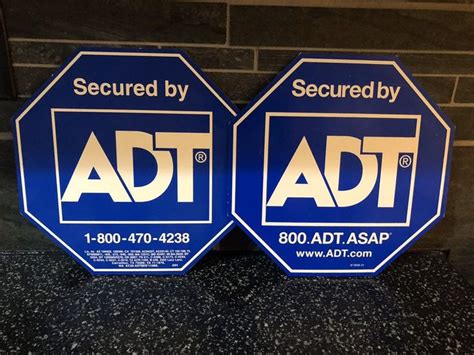 2 Adt home security signs yard alarm | Home security alarm system, Home ...