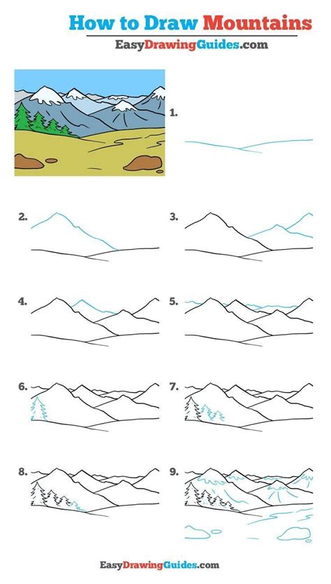 How to Draw Mountains - Really Easy Drawing Tutorial | Mountain drawing, Drawing tutorial easy ...