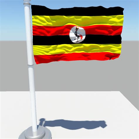 Uganda flag 3D Model .obj .fbx .ma .mb .mtl - CGTrader.com