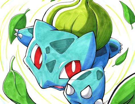 BULBASAUR used RAZOR LEAF by unbadger on DeviantArt