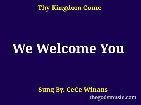 We Welcome You Christian Song Lyrics