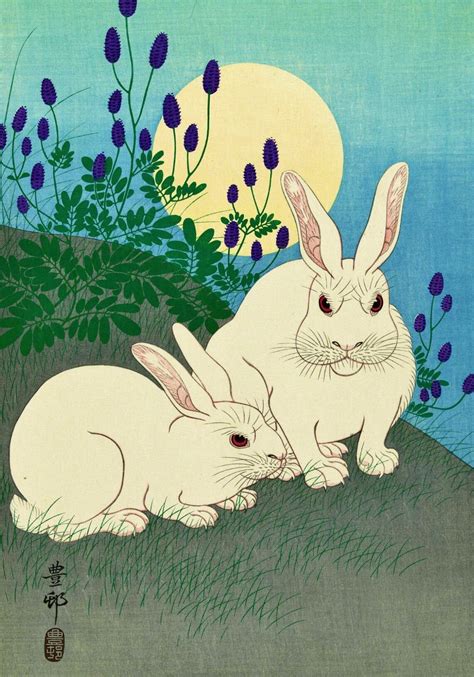 Rabbit Painting Japan Photo Japanese Wall Art INSTANT - Etsy