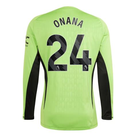 Manchester United Home Goalkeeper Shirt 2023-24 - Long Sleeve with Onana 24 printing Jersey ...