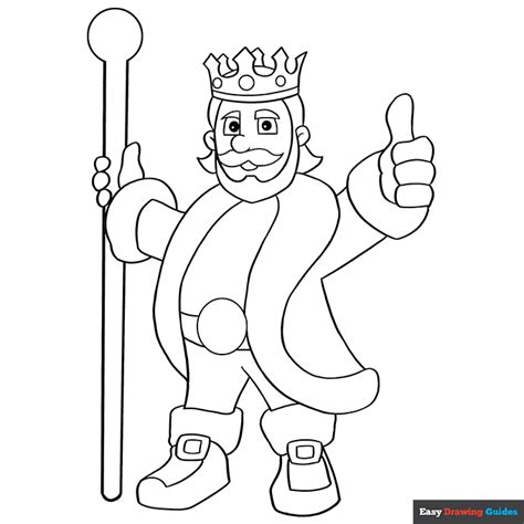 King Coloring Page | Easy Drawing Guides