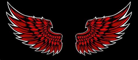 Premium Vector | Red angel wings tattoo illustration