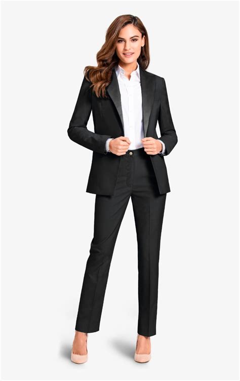 Woman Tuxedo In Black - Business Attire For Women - Free Transparent PNG Download - PNGkey