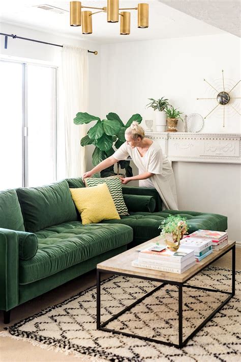 12 Seriously Stylish Green Sofas That Everyone Will Envy | Green sofa living room, Green sofa ...