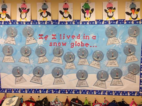 January bulletin board from my classroom - "If I lived in a Snow Globe ...