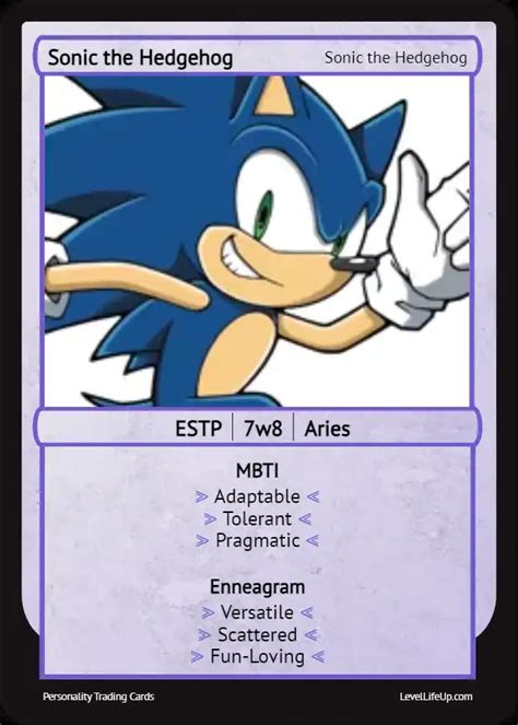 Sonic the Hedgehog Enneagram & MBTI Personality Type - Level Life Up