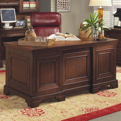 Aspenhome Richmond 66 Inch Double Pedestal Executive Desk | Belfort Furniture | Double Pedestal ...