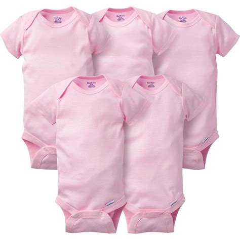 5-Pack Solid Pink Onesies® for Babies - Short Sleeve Baby Bodysuits ...