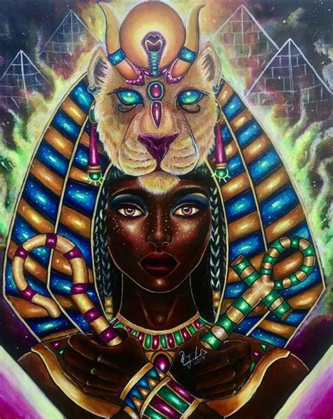 Chanté Boyd | Goddess art, Sekhmet, Black art pictures