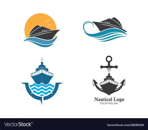 Cruise ship logo template icon design Royalty Free Vector