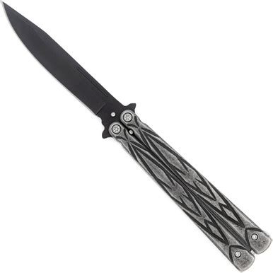 Butterfly Sudden Fatality Tribal Balisong Fanning Knife | Black Blade