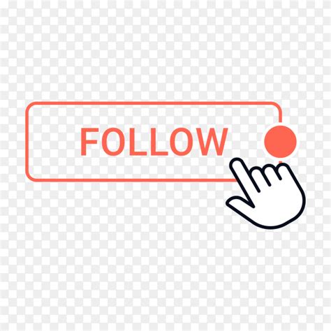 Follow button with hand mouse on transparent background PNG - Similar PNG